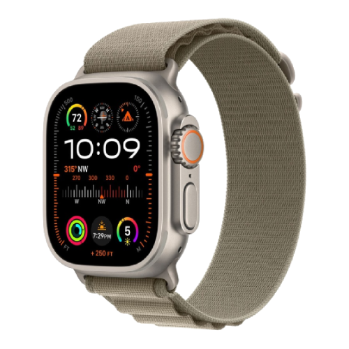Apple Watch Ultra 2 49mm Titanium Case with Olive Alpine Loop (Medium) (MREY3) бу