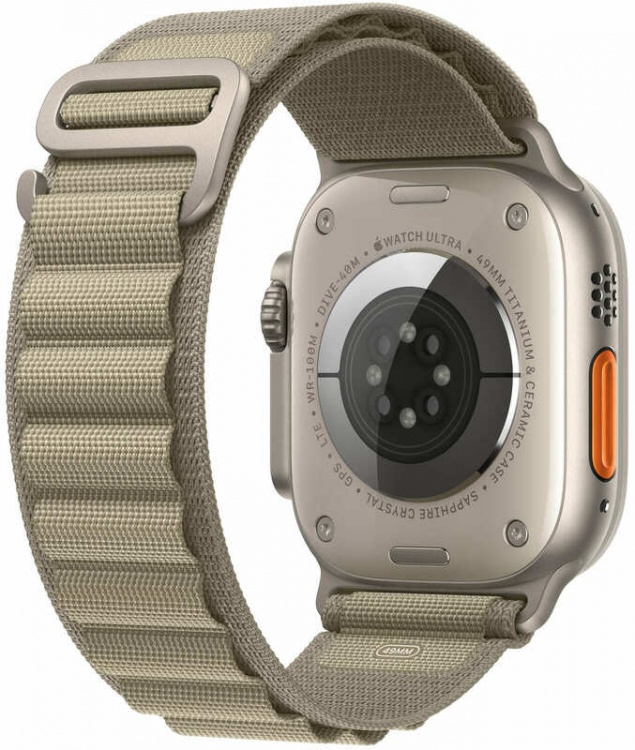Apple Watch Ultra 2 49mm Titanium Case with Olive Alpine Loop (Medium) (MREY3) бу