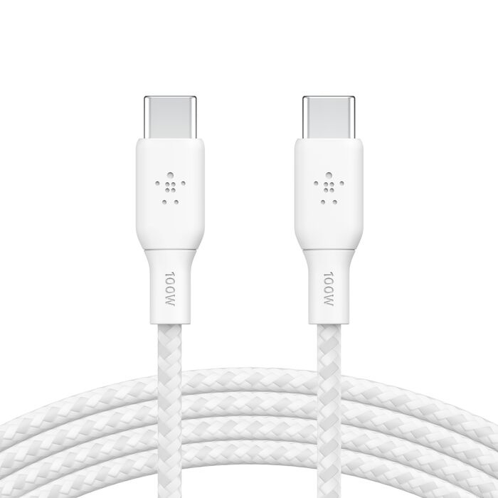 Кабель Belkin Braided USB-C 100W 3m White (CAB014bt3MWH)