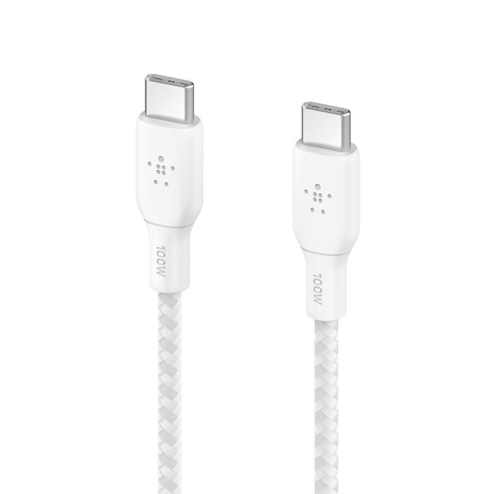 Кабель Belkin Braided USB-C 100W 3m White (CAB014bt3MWH)