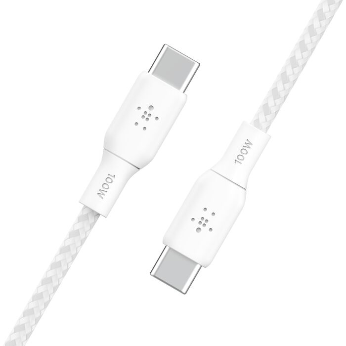 Кабель Belkin Braided USB-C 100W 3m White (CAB014bt3MWH)