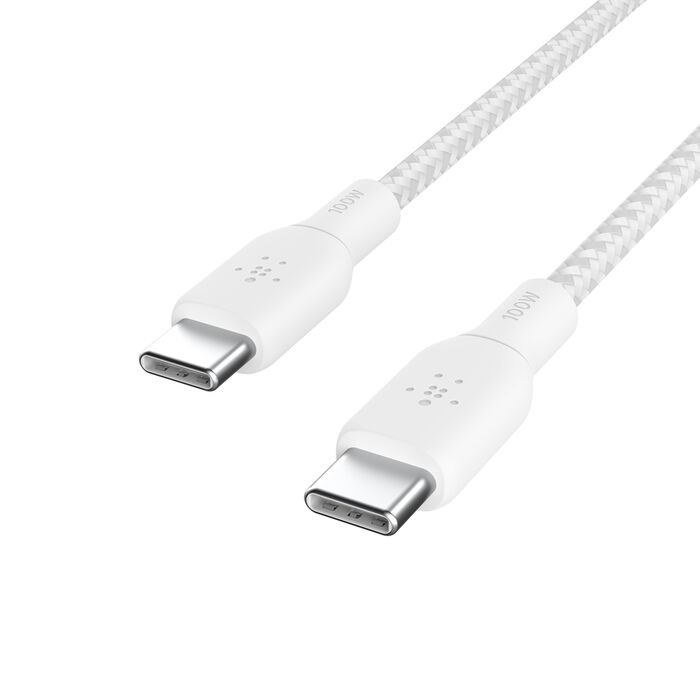 Кабель Belkin Braided USB-C 100W 3m White (CAB014bt3MWH)