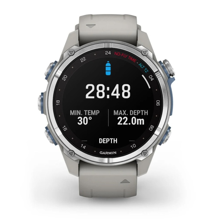 Garmin Descent Mk3 43mm Stainless Steel with Fog Gray Silicone Band (010-02753-03/04)