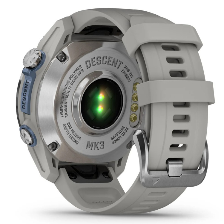 Garmin Descent Mk3 43mm Stainless Steel with Fog Gray Silicone Band (010-02753-03/04)