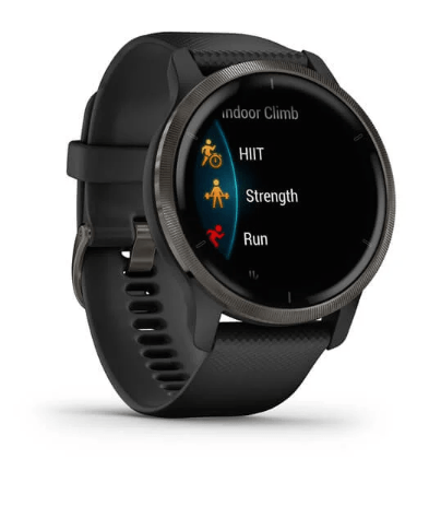 Garmin Venu 2 Slate Stainless Steel Bezel with Black Case and Silicone Band (010-02430-11/01)