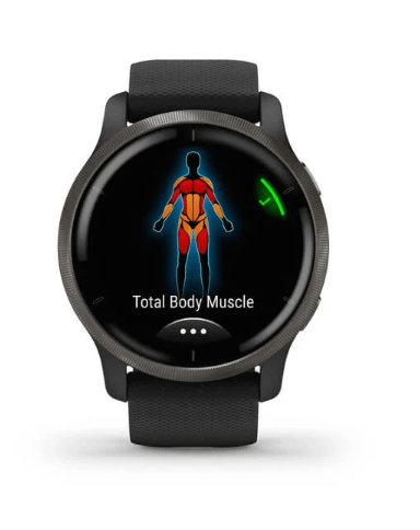 Garmin Venu 2 Slate Stainless Steel Bezel with Black Case and Silicone Band (010-02430-11/01)