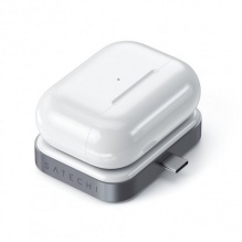 Бездротова зарядка Satechi USB-C Wireless Charging Dock for Airpods (Space Grey)