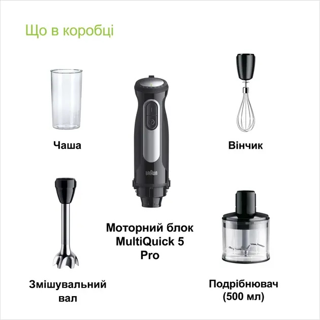 Блендер занурювальний Braun Multiquic 5 Pro MQ55236 M (UA)