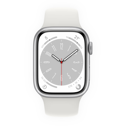 Apple Watch Series 8 45mm Silver Aluminum Case with White Sport Band (MP6N3) Open Box