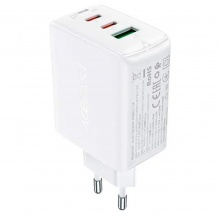 Адаптер Acefast Gan A41 2xUSB-C + USB-A 65w (White)