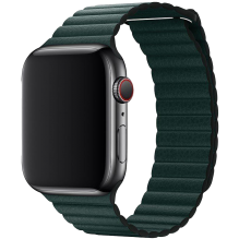 Ремінець Devia для Apple Watch 38/41mm Elegant Leather Loop Series (Forest Green)