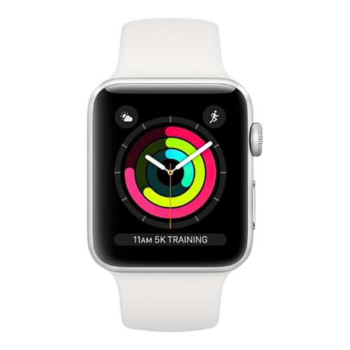 Apple Watch Series 3 GPS 42mm Silver Aluminum with White Sport Band (MTF22) бу Apple Watch Series 3 GPS 42mm Silver Aluminum with White Sport Band (MTF22) бу