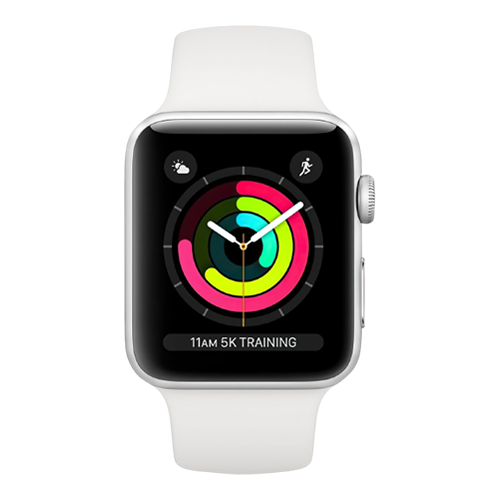 Apple Watch Series 3 GPS 42mm Silver Aluminum with White Sport Band (MTF22) бу