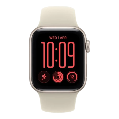 Apple Watch SE 3 44mm Starlight Aluminum Case with Sand Sport Band - M/L (MJL54) 2026