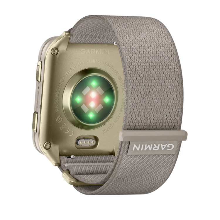 Garmin Venu X1 Soft Gold with Titanium Caseback and French Gray Nylon Band (010-02980-08/09)