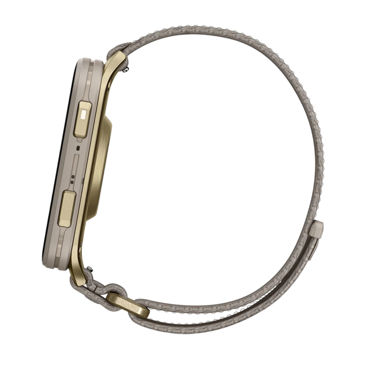 Garmin Venu X1 Soft Gold with Titanium Caseback and French Gray Nylon Band (010-02980-08/09)