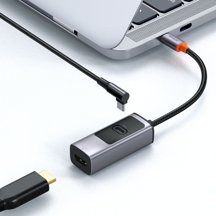 Адаптер McDodo HU-1130 2in1 USB-C to HDMI 8K/USB-C 100w (Deep Grey)