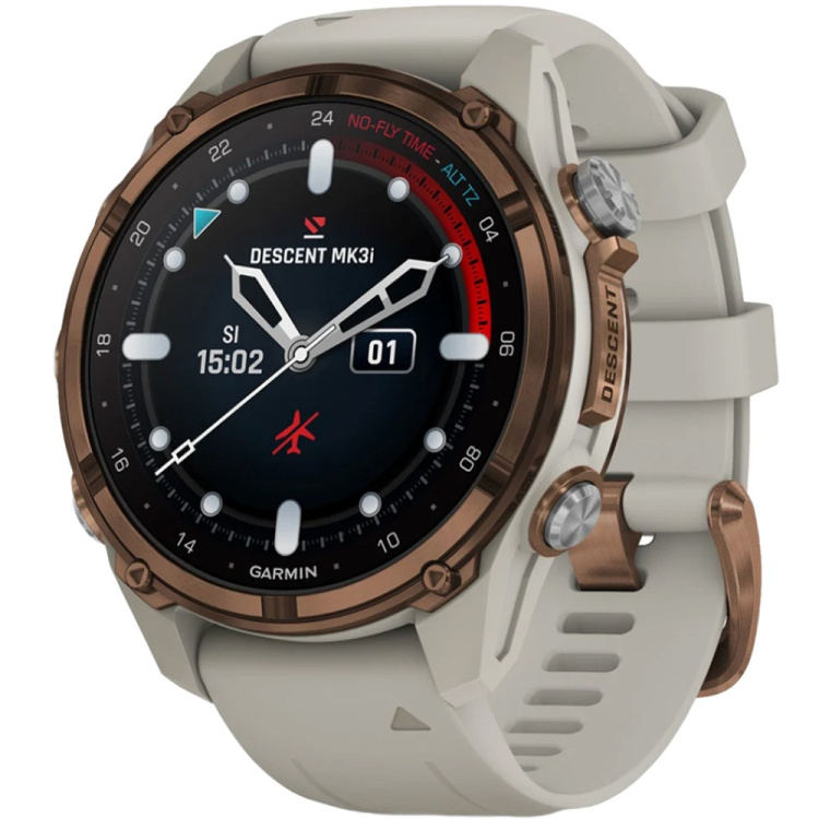 Garmin Descent Mk3i 43mm Bronze PVD Titanium with French Gray Silicone Band (010-02753-13/14)