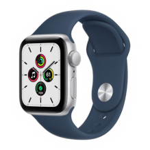 Apple Watch SE GPS 44mm Silver Aluminium Case with Abyss Blue Sport Band (MKQ43) бу