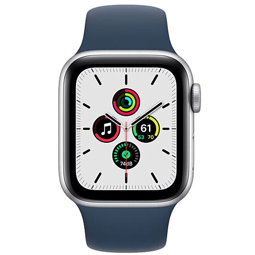 Apple Watch SE GPS 44mm Silver Aluminium Case with Abyss Blue Sport Band (MKQ43) бу