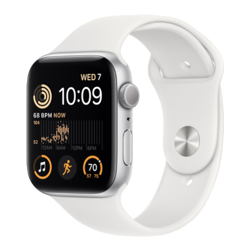 Apple Watch SE 2 44mm Silver Aluminium Case with White Sport Band (MNK23) бу (Как Новый)
