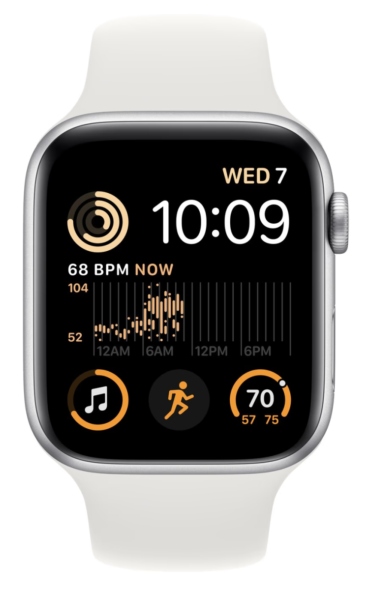 Apple Watch SE 2 44mm Silver Aluminium Case with White Sport Band (MNK23) бу (Как Новый)