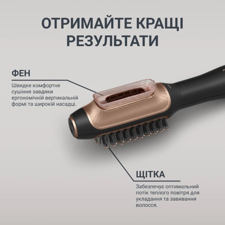 Фен-щетка Rowenta Reverso Dry&Brush 2в1 (Black/Gold) (CF9840F0)