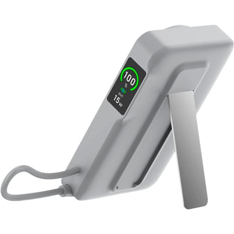 Зарядний пристрій Power Bank Gelius Fluxen GP-PBW120 Magnetic Wireless Charge Qi2 15W 10000mAh (Grey) (00000101699)