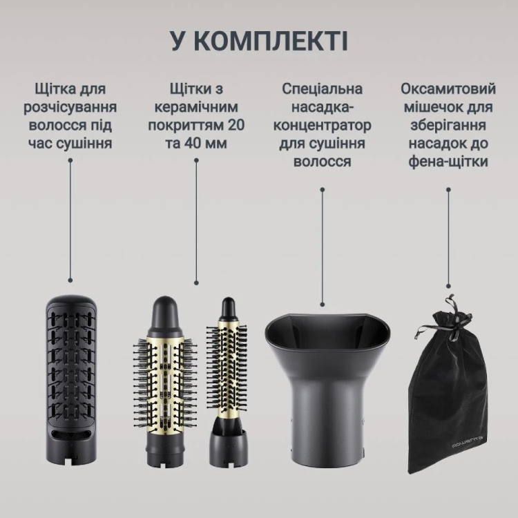 Фен-щетка Rowenta Express Style (Black/Gold) (CF6330F0)