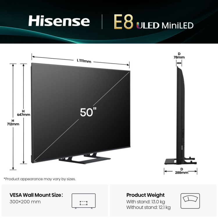 Телевізор Hisense 50 50E8Q (UA)
