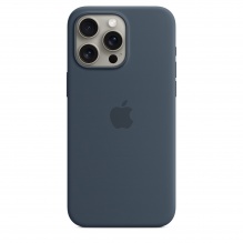 Чохол Apple Silicone Case для iPhone 15 Pro Max with MagSafe (Storm Blue)