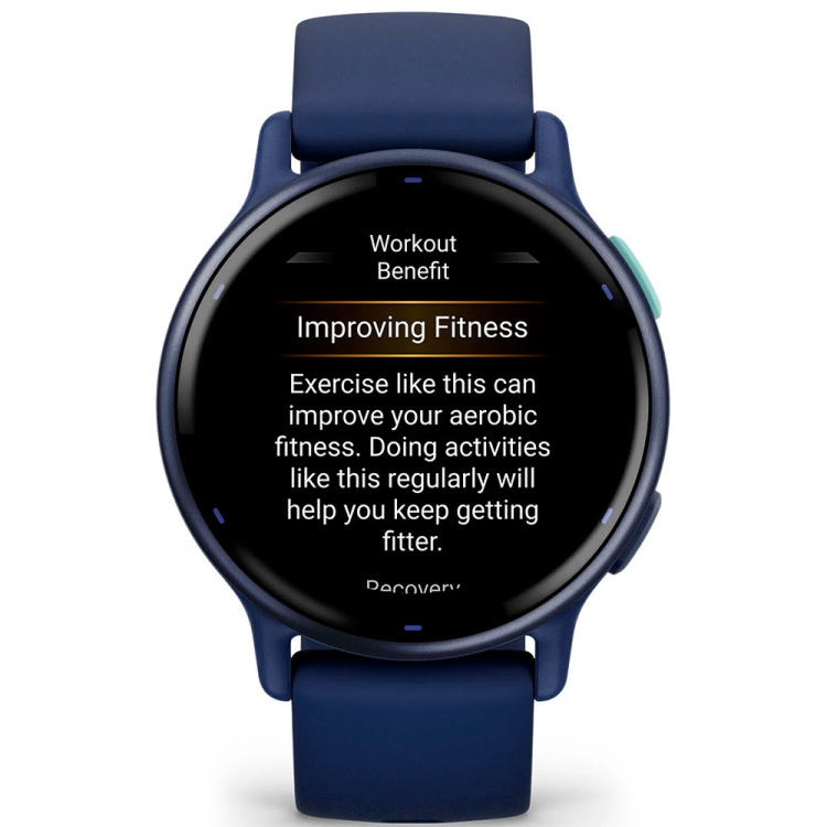 Garmin Vivoactive 5 Metallic Navy Aluminum Bezel with Navy Case and Silicone Band (010-02862-12)
