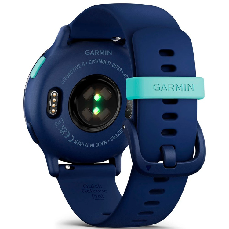 Garmin Vivoactive 5 Metallic Navy Aluminum Bezel with Navy Case and Silicone Band (010-02862-12)