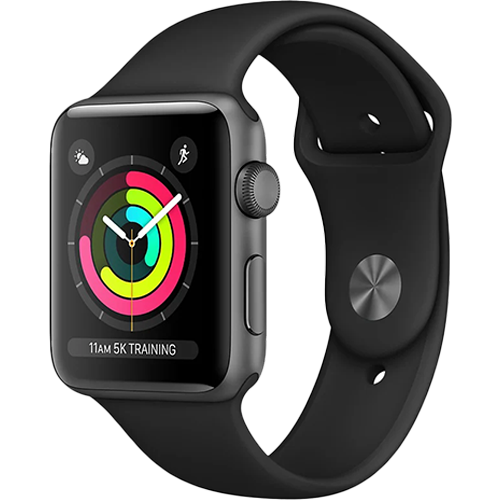 Apple Watch Series 3 38mm GPS+LTE Space Gray Aluminum Case with Black Sport Band (MQJP2, MTGH2)