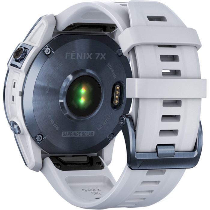 Garmin Fenix 7 Sapphire Solar Mineral Blue DLC Titanium with Whitestone Band (010-02540-24)