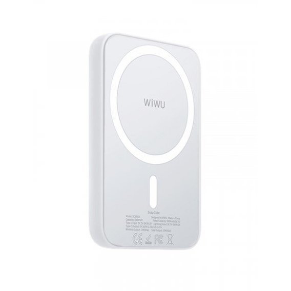 Battery Pack WIWU Magnetic Wireless Charging 5000mAh (White)