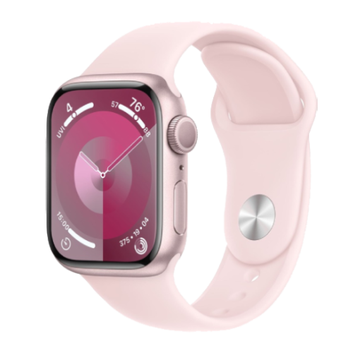 Apple Watch Series 9 45mm GPS Pink Aluminum Case with Light Pink Sport Band (M/L) MR9H3 Open Box