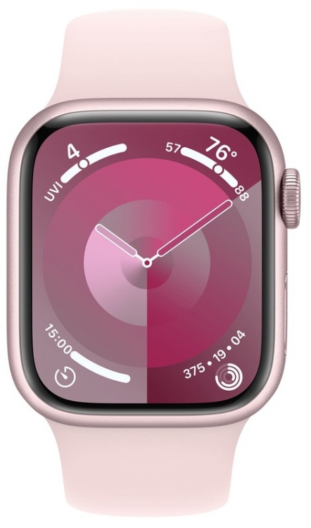 Apple Watch Series 9 45mm GPS Pink Aluminum Case with Light Pink Sport Band (M/L) MR9H3 Open Box