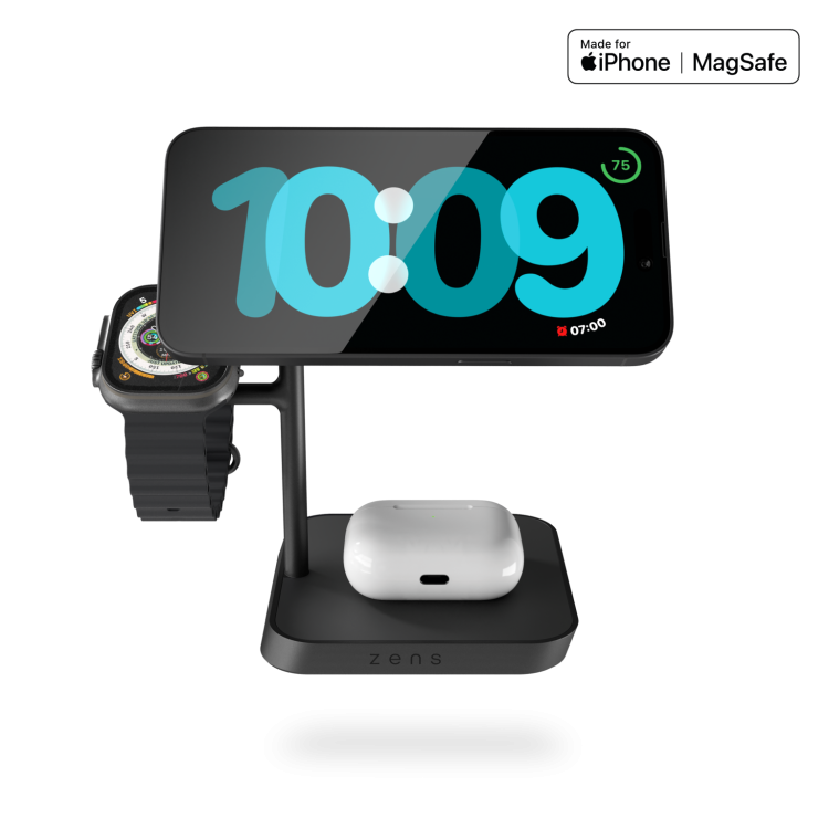 Безпровідна зарядка Zens 4-in-1 MagSafe + Watch Wireless Charging Station Black (ZEAPDC01/00) Безпровідна зарядка Zens 4-in-1 MagSafe + Watch Wireless Charging Station Black (ZEAPDC01/00)