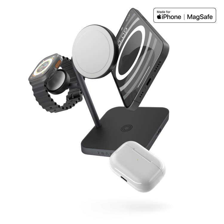 Беспроводная зарядка Zens 4-in-1 MagSafe + Watch Wireless Charging Station Black (ZEAPDC01/00)