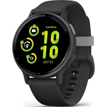 Garmin Vivoactive 5 Slate Aluminum Bezel with Black Case and Silicone Band (010-02862-10)
