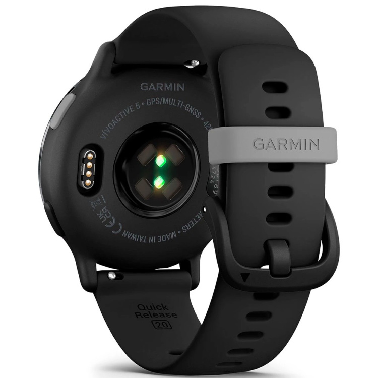 Garmin Vivoactive 5 Slate Aluminum Bezel with Black Case and Silicone Band (010-02862-10)