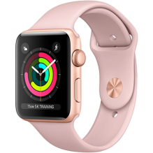 Apple Watch 42mm Series 3 GPS + Cellular Gold Case with Pink Sand Sport Band (MQK32)