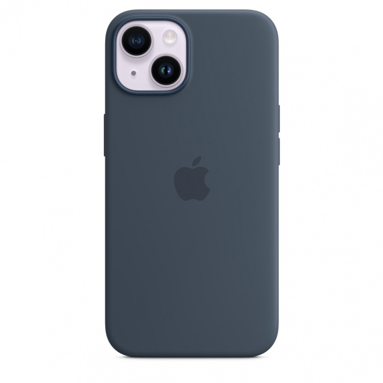Чехол Apple Silicone Case для iPhone 14 with MagSafe (Storm Blue)
