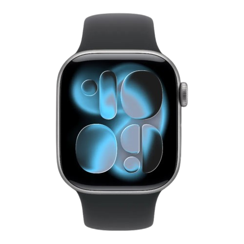 Apple Watch Series 11 GPS, 42mm Space Gray Aluminum Case with Black Sport Band - S/M (MEQW4) бу