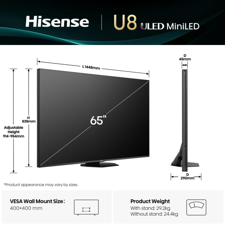 Телевізор Hisense 65 65U8Q (UA)