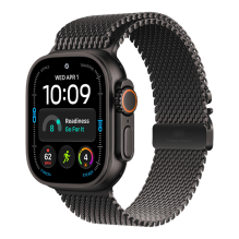 Apple Watch Ultra 4 GPS + LTE, 49mm Black Titanium Case with Black Titanium Milanese Loop - M