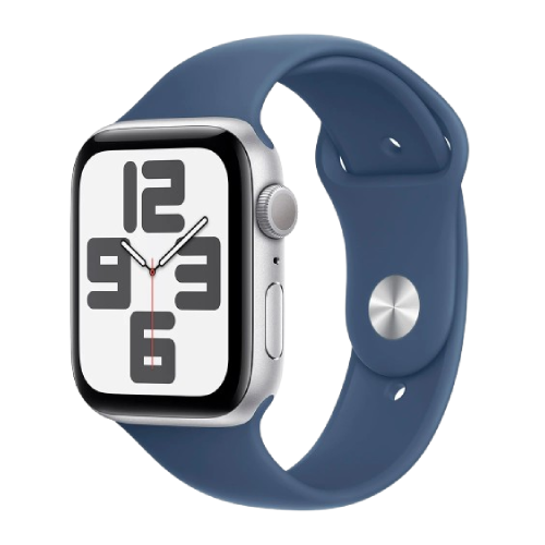 Apple Watch Series SE 2024 GPS 40mm Silver Aluminium Case with Denim Sport Band - S/M (MXEC3)