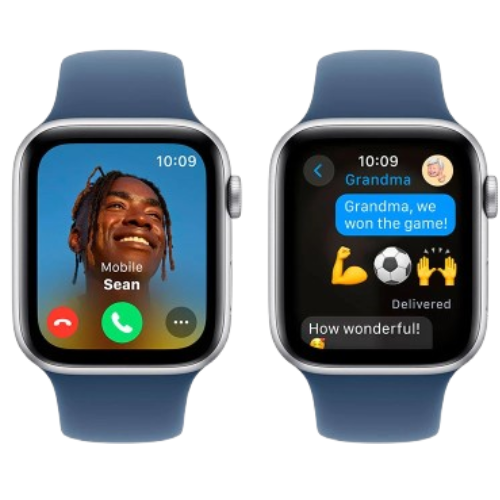 Apple Watch Series SE 2024 GPS 40mm Silver Aluminium Case with Denim Sport Band - S/M (MXEC3)