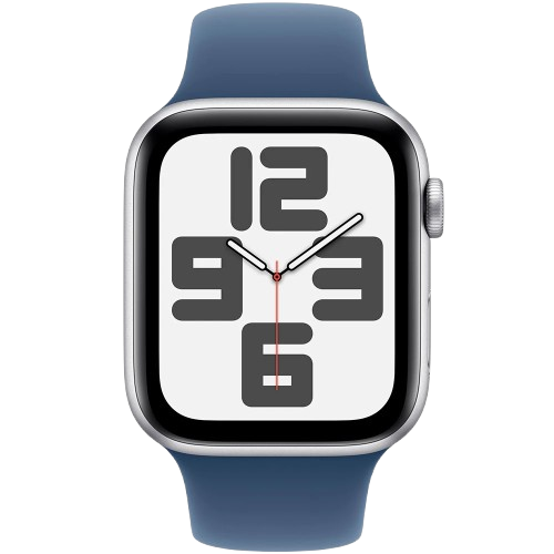 Apple Watch Series SE 2024 GPS 40mm Silver Aluminium Case with Denim Sport Band - S/M (MXEC3)